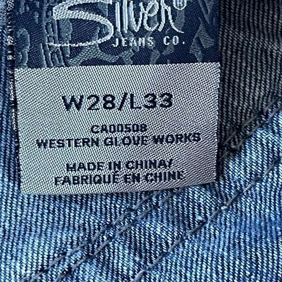 Silver Lola Distressed Bootcut Jeans Sz 28 X 33 - Picture 6 of 13